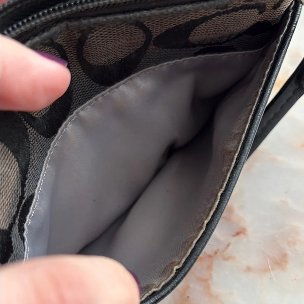 Black Monogram Canvas Coach Wristlet